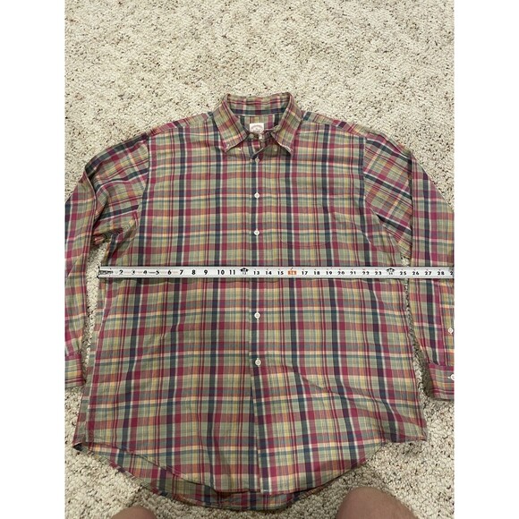 Brooks Brothers Plaid Shirt Mens Sz XL Button Up Long Sleeve Multi Color Red - Picture 5 of 12